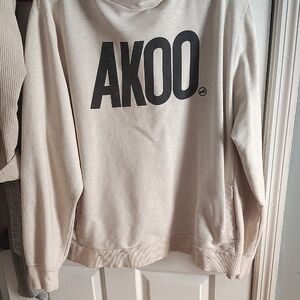 Akoo Cream Hoodie with Black Logo